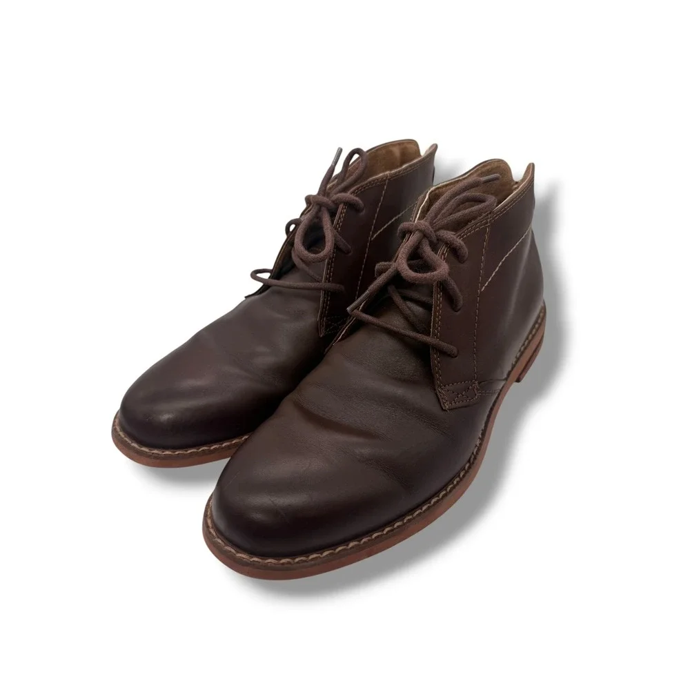 Florsheim Men's Brown Leather Chukka Boots Size 7.5 Lace-Up Ankle Boots